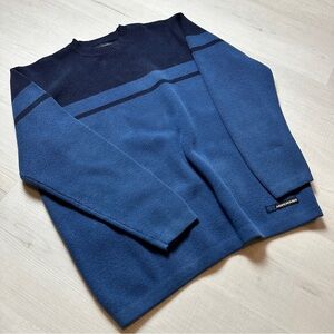 Abercrombie & Fitch Men's Two-Tone Blue Crewneck Sweater